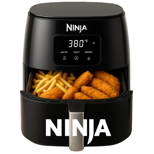 Ninja air fryer with crispy dish